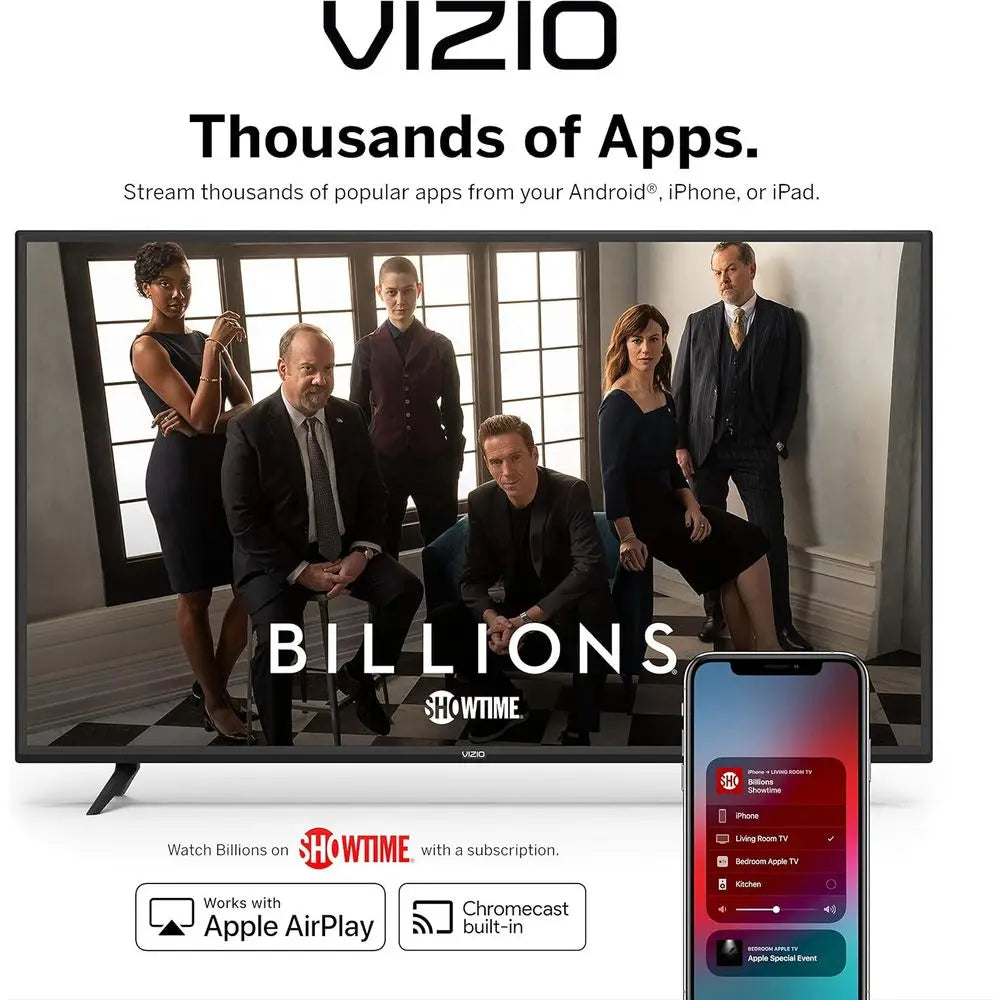 Téléviseur intelligent 4K de 50 pouces, téléviseur LED UHD HDR série V avec Apple AirPlay et Chromecast intégrés