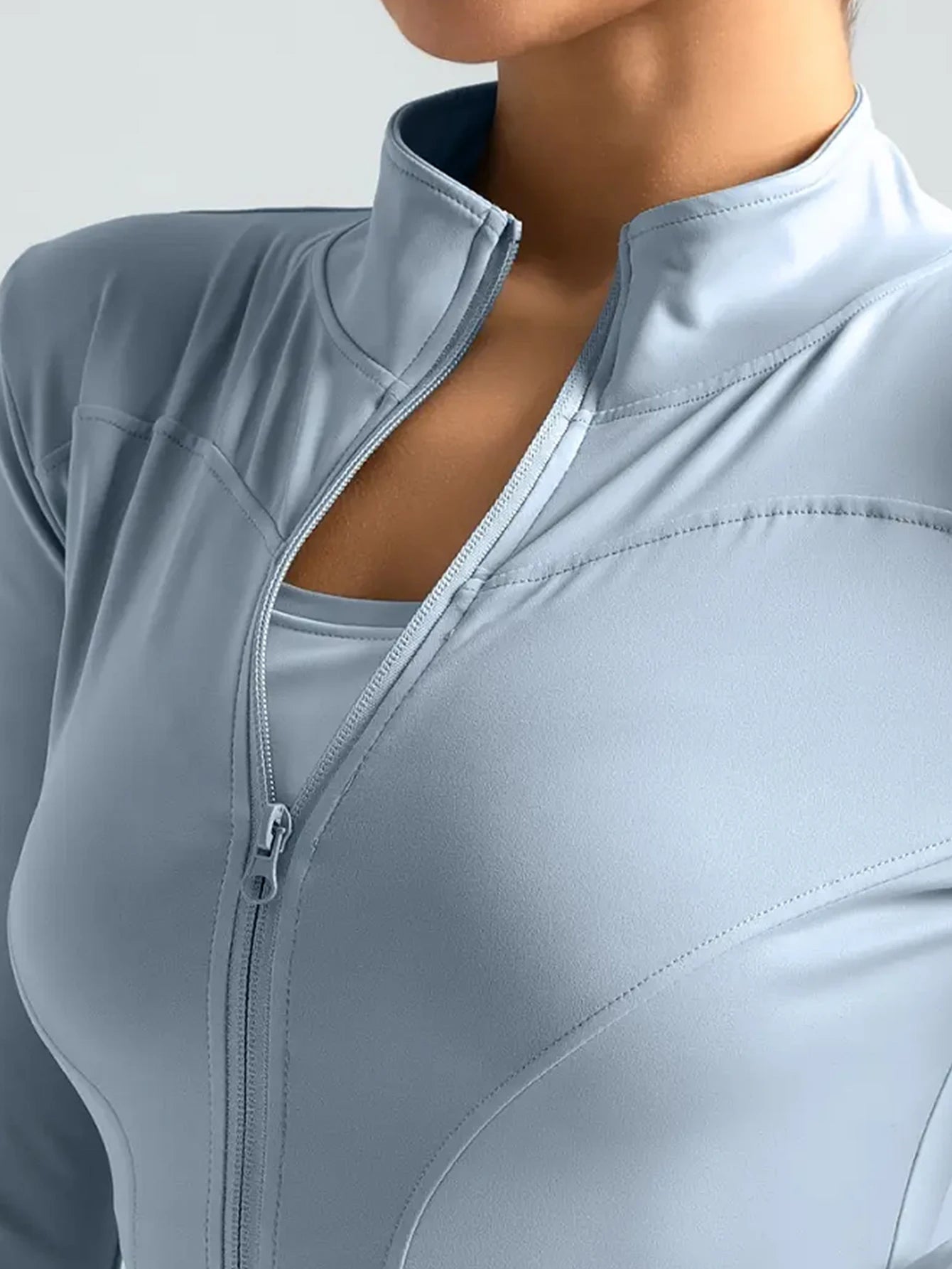 Fitness wear long-sleeved female Internet celebrity slimming stand-up collar sports jacket training clothes slimming running