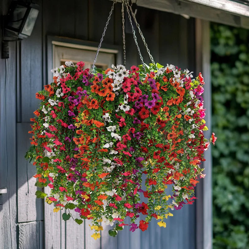 Artificial Plants and Flowers Artificial Hanging Flower UV Resistant Garden Yard Balcony Fake Plant Wedding Party Outdoor Decor