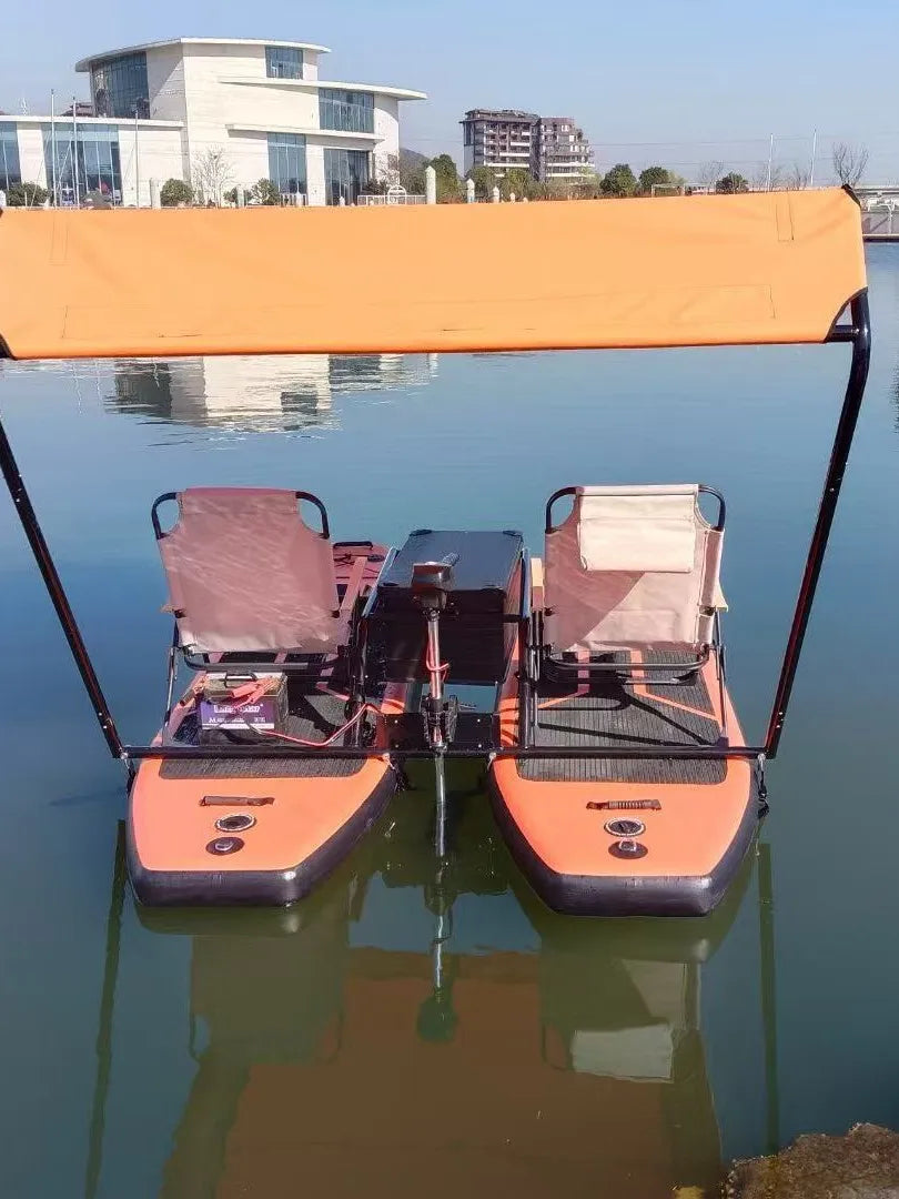 Catamaran Paddleboard Electric Powered Inflatable Double SUP Kayak Leisure Fishing Pontoon Portable Inflatable Water Bikes
