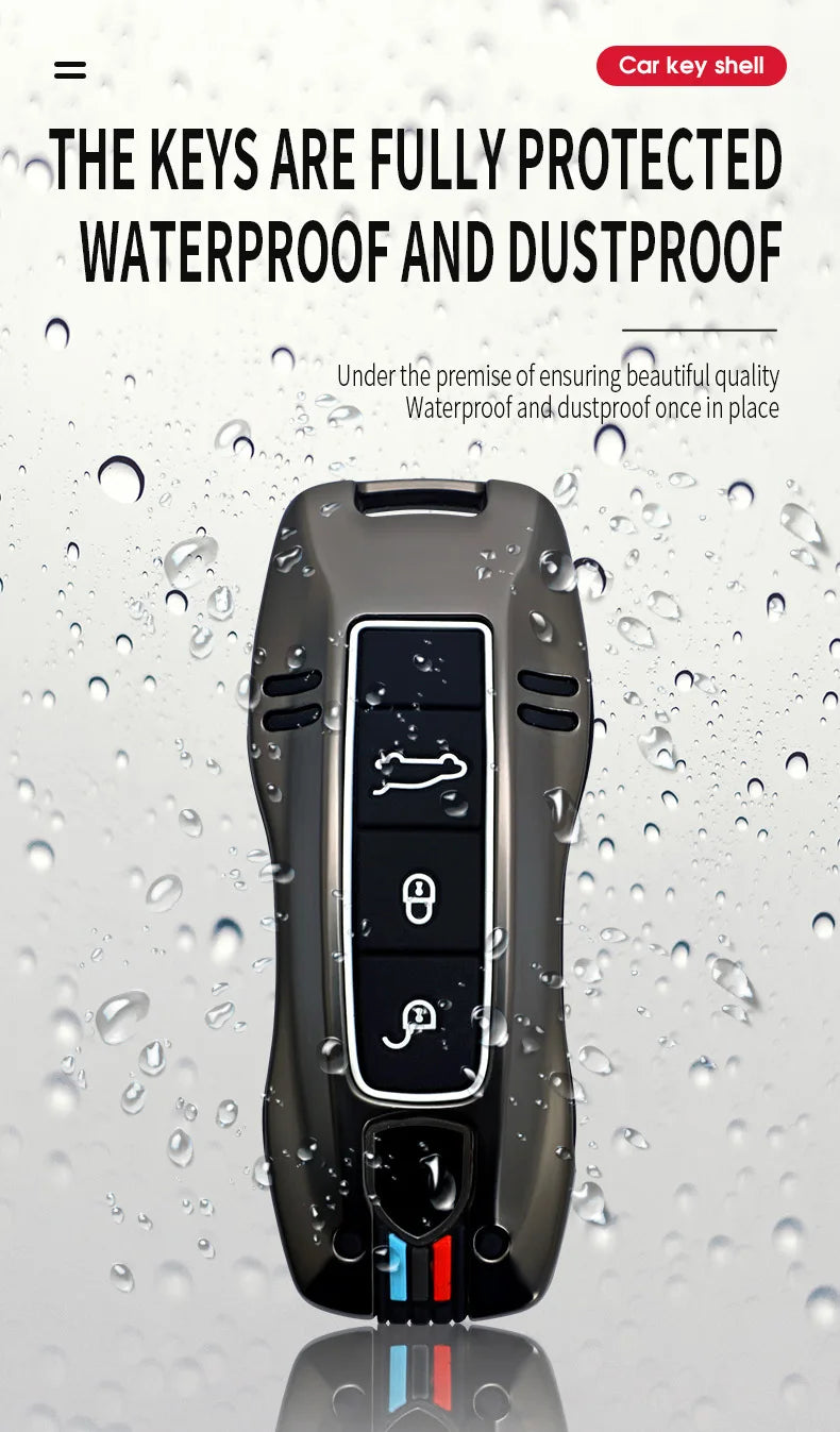 Zinc Alloy Car Smart Key Case Cover Shell Fob for Porsche New Cayenne Panamera 911 992 Taycan Car Protect Interior Accessories