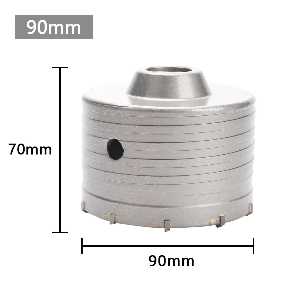 30-100mm Concrete Wall Hole Saw, SDS Plus Shank Impact Drill Bit, Suitable for Drilling Concrete, Brick, Stone and Walls