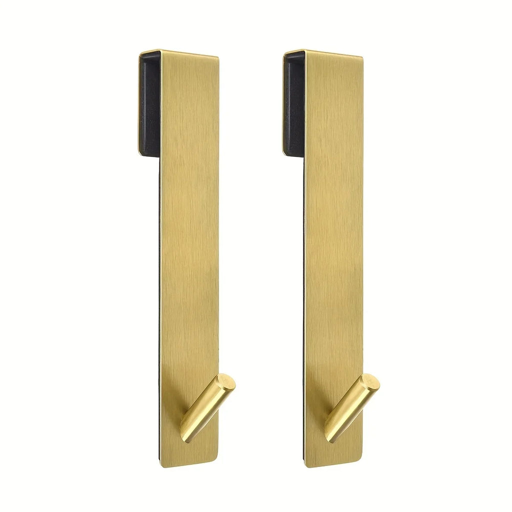 2pcs Stainless Steel Over Glass Door Shower Door Back Shower S-Shape Towel Hooks Bathroom Bathrobe Hanger Holder Rack