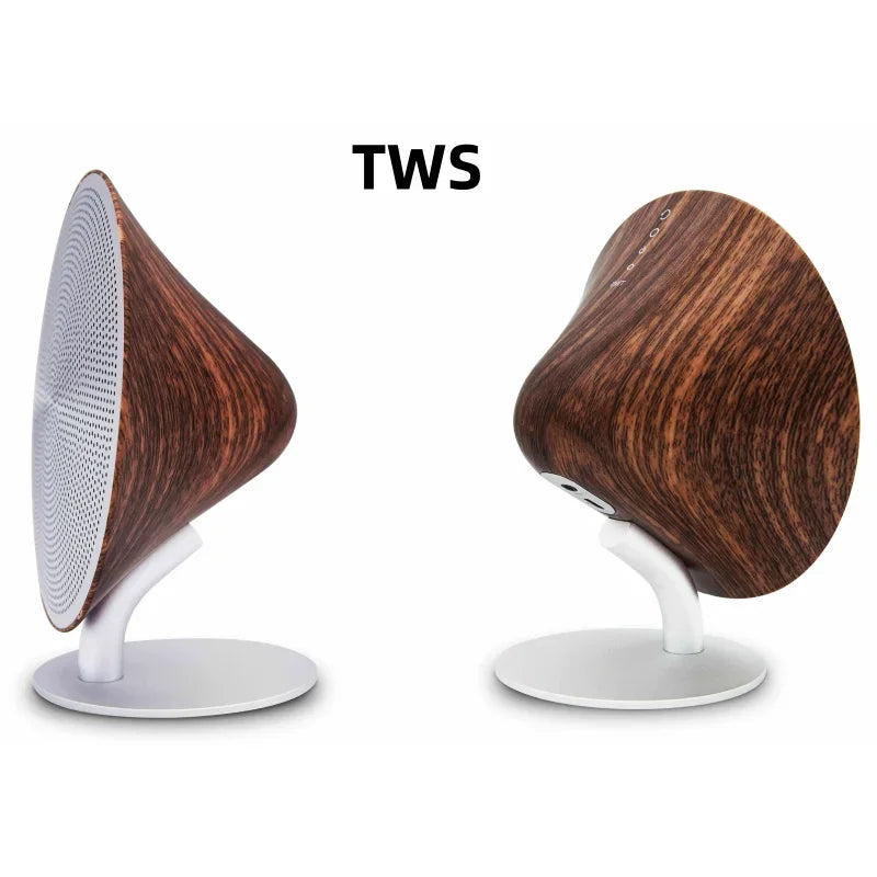 Mini Wireless TWS Stereo Speaker Retro Wood Desktop Sound Box Support NFC Touch Surface Subwoofer Home Portable Bluetooth Audio
