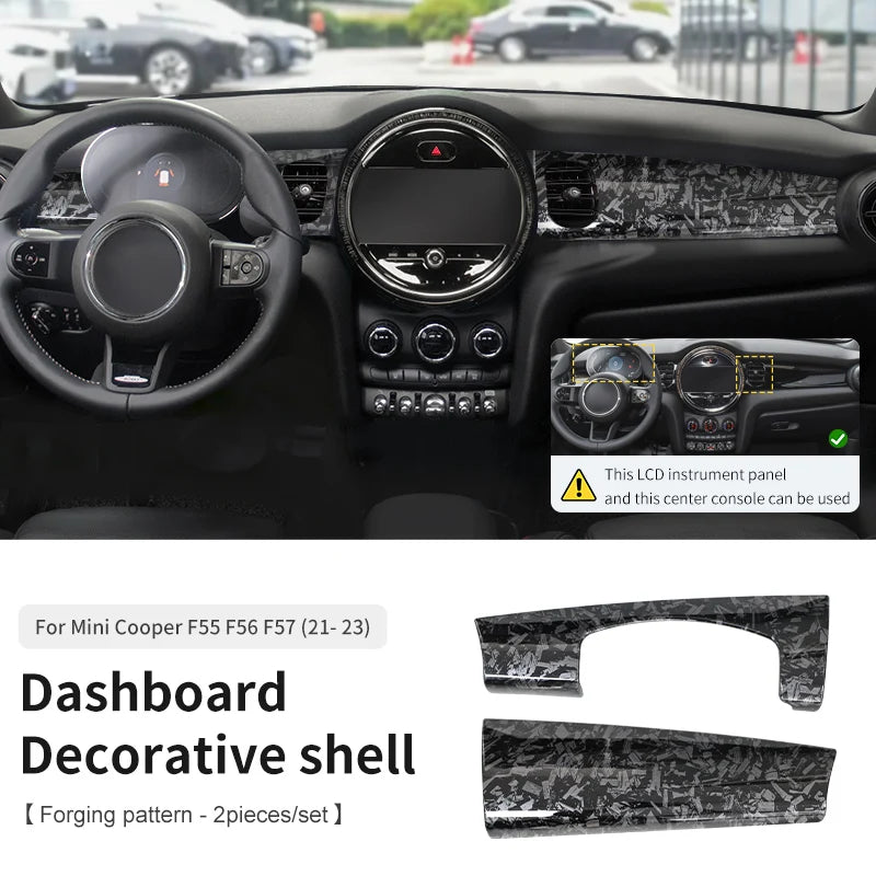 Car Dashboard Decorative Shell ABS Leather For Mini Cooper F55 F56 F57 2014-2021 Center Console Decorative Shell Car Accessories