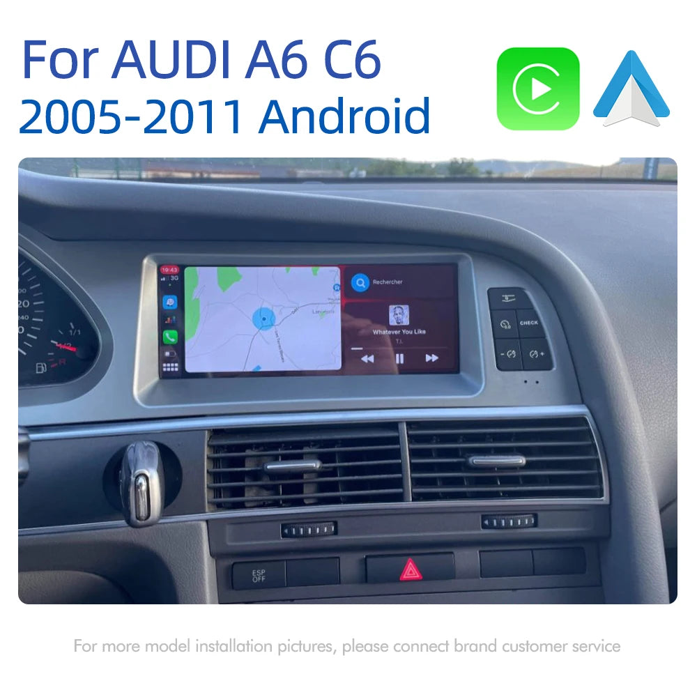 Android 14 8+128GB CarPlay For Audi A6 C6 4f 2005-2009 MMI 2G 3G GPS Car Multimedia Player Navigation Auto Radio Stereo DSP WIFI