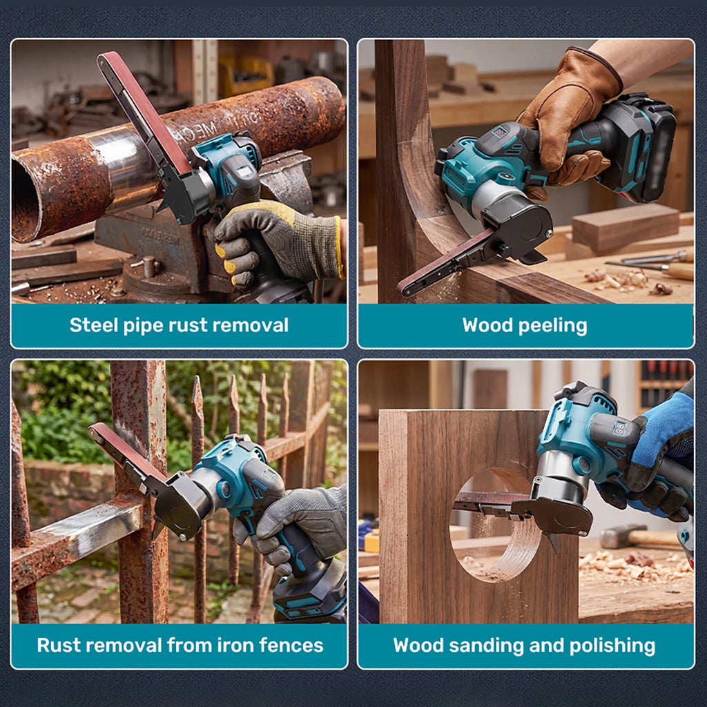 Brushless Electric Mini Belt Sander Cordless Sander Polisher Power Tools with Belts for Wood Metal Work for Makita 21V Battery