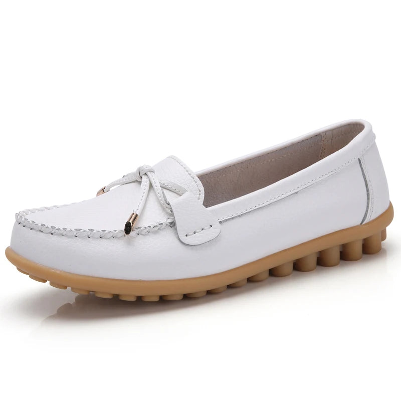 2025 New Woman Flats Shoes Ballet Flat Sneakers Genuine Leather Spring Soft Moccasins Ladies Boat Ballerina Espadrilles Creepers