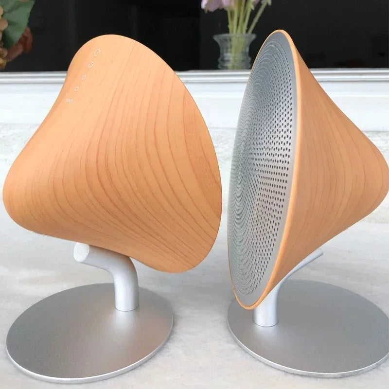 Mini Wireless TWS Stereo Speaker Retro Wood Desktop Sound Box Support NFC Touch Surface Subwoofer Home Portable Bluetooth Audio