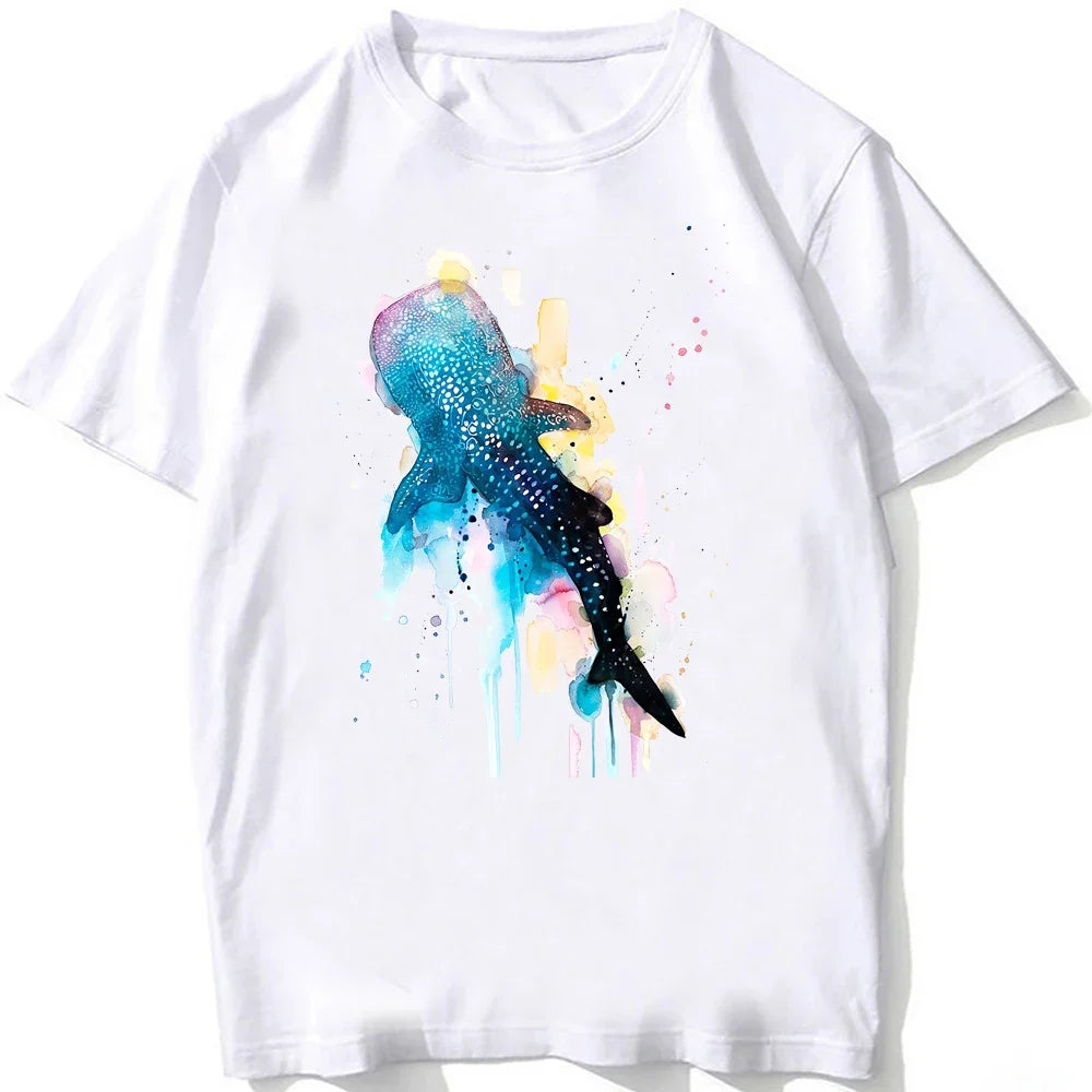 Whale Shark Anatomy Biology T-shirt Unisex Women Hip Hop Casual T Shirts Women Beach Diving White Tshirt Vintage women Tees