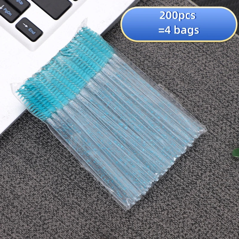 100/200/500Pcs Crystal Eyelashes Brush Comb Disposable Eye Lashes Extension Mascara Wands Makeup Professional Makeup Beauty Tool