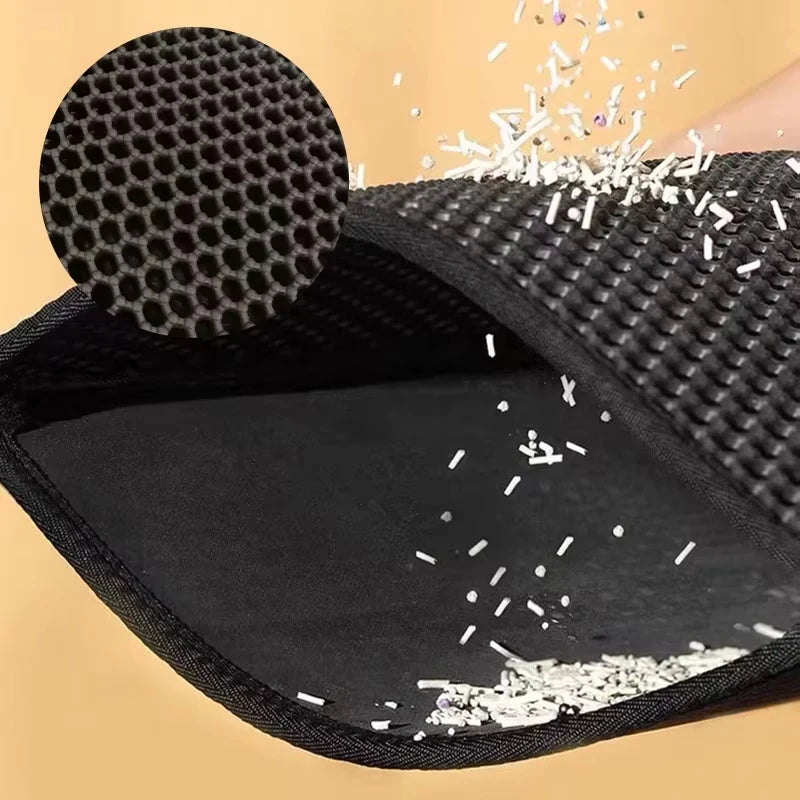 EVA Waterproof Pet Cat Litter Mat Double Layer Pet Litter Box Mat for Cat Non-slip Toilet Pad Washable Bed Mat Cat Accessories