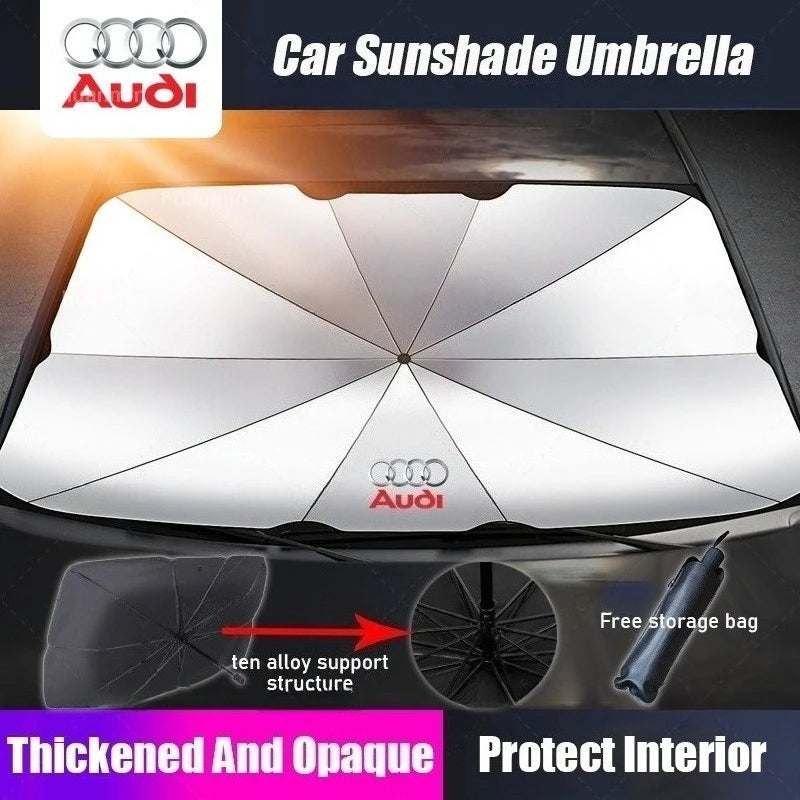 Car Sun Shade Umbrella Foldable Car Parasol Windshield Sunshade Cover Visor For Audi A3 A4 A6 A7 A8 Q2 Q3 Q4 Q5 Q7 Q8 TT Sline