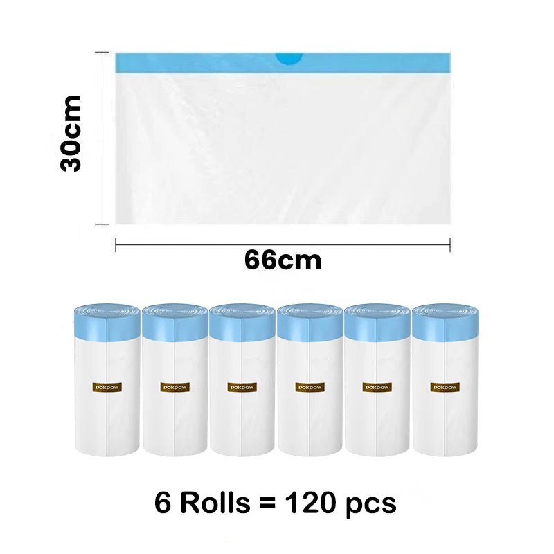20/60/150pcs Pokpaw EPI Oxo-biodegradable Poop Bags for Tonepie Automatic Cat Litter Box, Self-cleaning Toilet Waste Bags