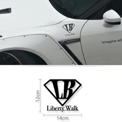 Performance Liberty Walk LB Rising Wide-bodied Modified Racing Bumper Sticker Reflective Car Window Hood Body Vinyl Decal
