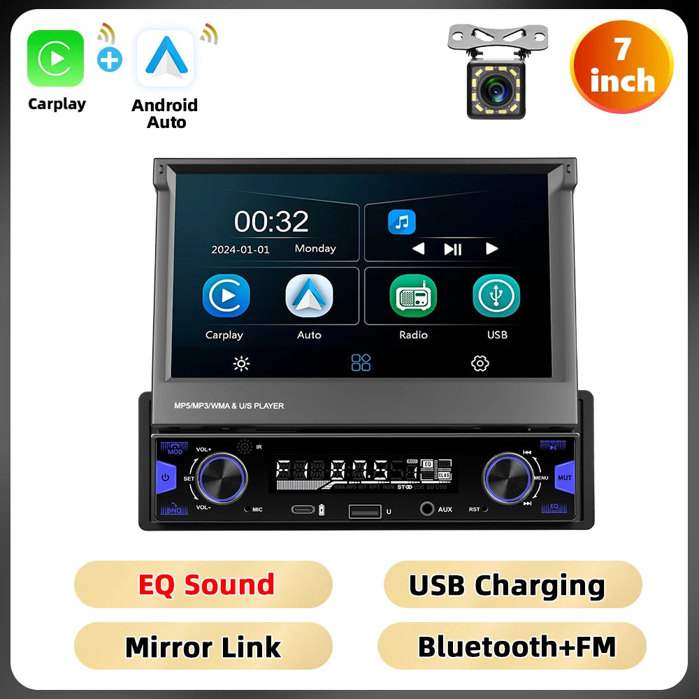 Podofo 7" Retractable Screen Player