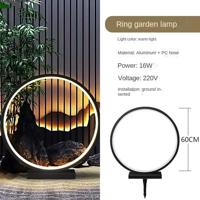 Circular Garden Lamp for Street Creative Wall Sconce Household Circular Lawn Lamp waterproof LED Lawn Light AC80-265V