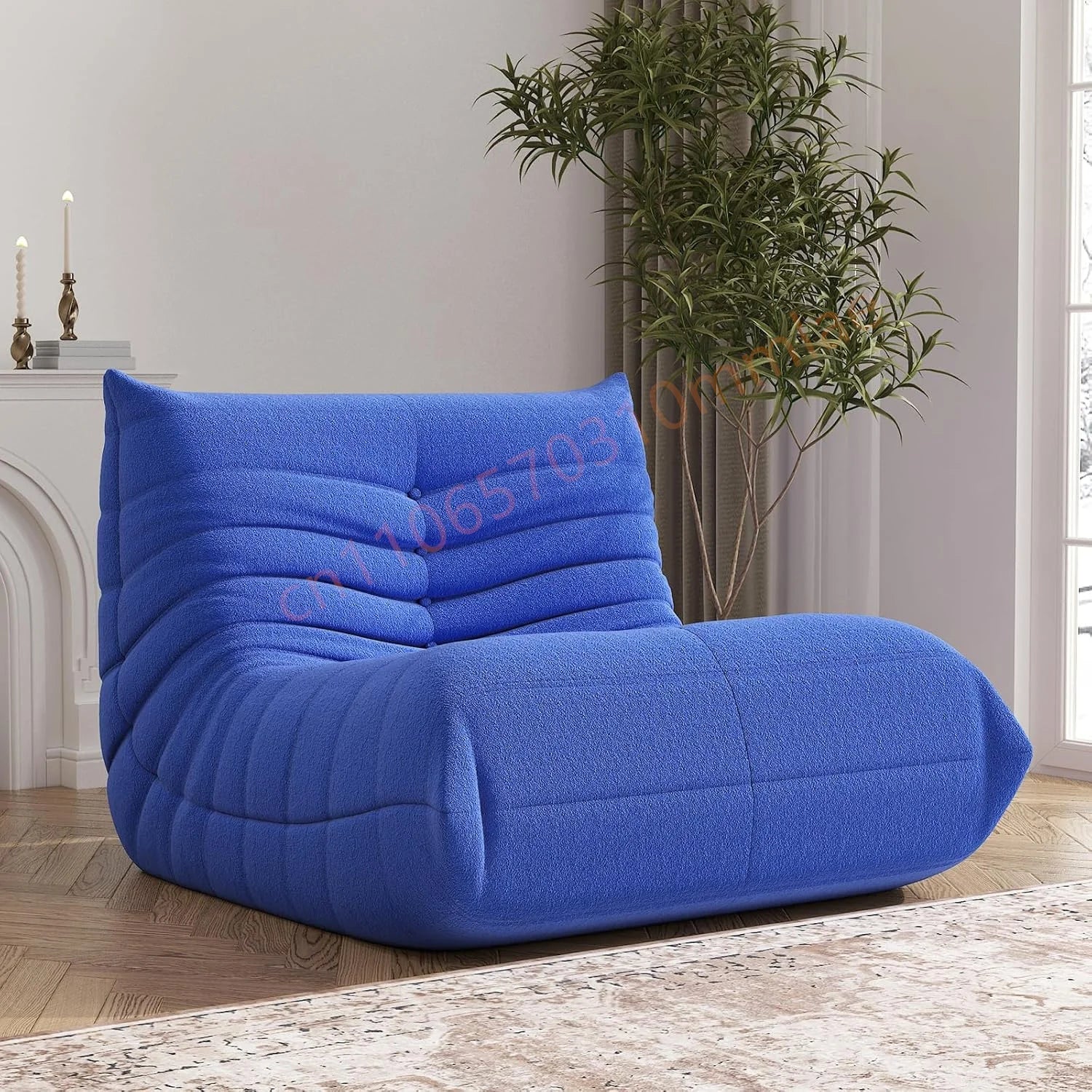 DIGGERA Single Lazy Sofas Chair Togo Sofa Couch Memory Foam Bean Bag Chair For Living Room Bedroom Fireside Chairs