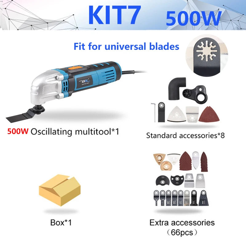 NEWONE Outil multifonction oscillant 300W/350W/500W Outil électrique multifonctionnel Tronçonneuse de rénovation avec poignée, pour le bricolage à domicile