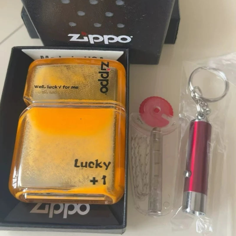 Zippo Creative Luminous Flowing Sand Oil Lighter combination, Shell Fuel Lighter unisex Windproof Collection in box