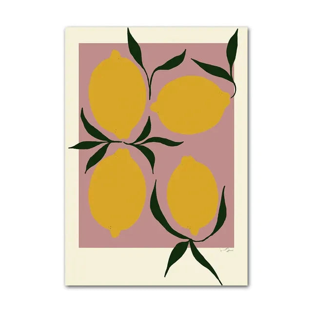 Abstract Minimalism Lemon Vase Geometric Wall Art Posters Prints Nordic Canvas Painting Wall Pictures for Living Home Decor