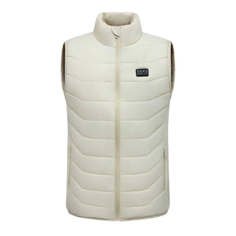 New Loose Casual Stand Up Collar 28 Areas Intelligent Heating Vest for Women Men Winter Thermal Electric Heating Jacket Coat