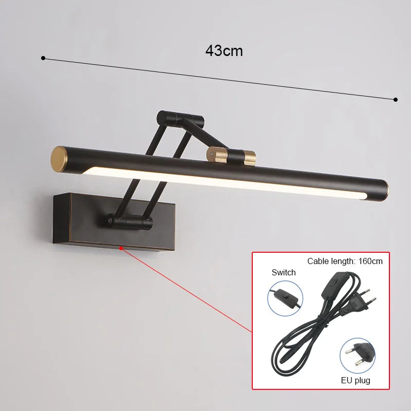 Mirror Light LED Wall Lamp Modern Bathroom Wall Light 43cm 58cm AC85 - 265V Indoor Lighting Bedroom Wall Sconces Light Fixtures