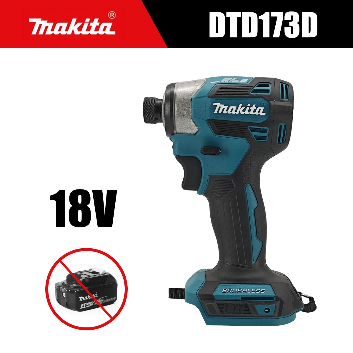 Makita 18V DTD173 Brushless Drill Power Tool Multicolor Home Improvement DIY 180Nm Electric Wood Bolt T-Mode