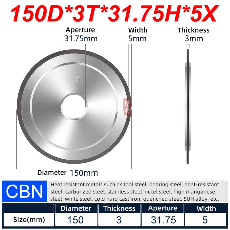 SDC CBN 1A1 Resin Diamond Grinding Wheel 150/180mm 618 Surface Grinder Abrasive Tools Accept 1pcs Non-standard Customization