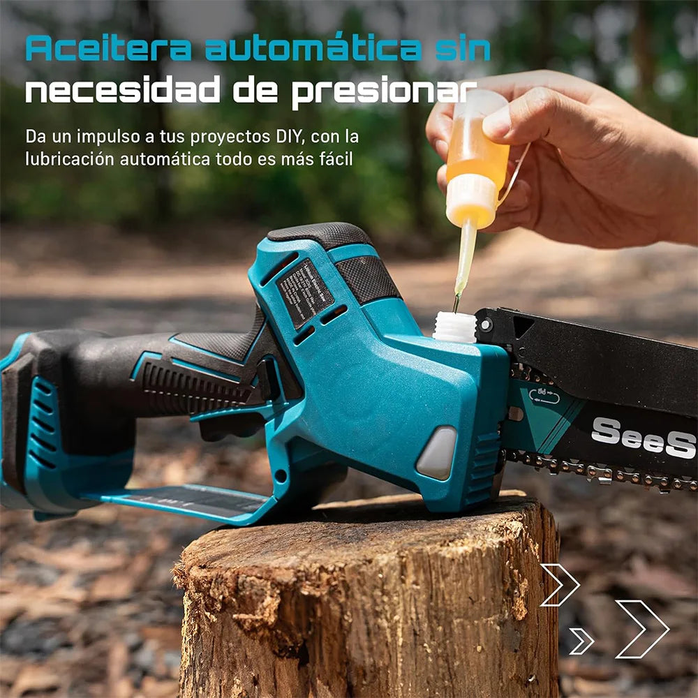 Mini Tronçonneuse Sans Fil Brushless Seesii 6'' Tronçonneuse Électrique Bois Jardin Élagage Tronçonneuse Électroportative avec Batterie Rechargeable pour Broches de Batterie Makita 18V