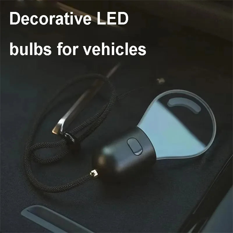 Retro Small Bulb LED Car Hanging Ornament Interior Ambient Lighting 2 Light Modes For Long Trips Daily Use Auto Decor Accessory