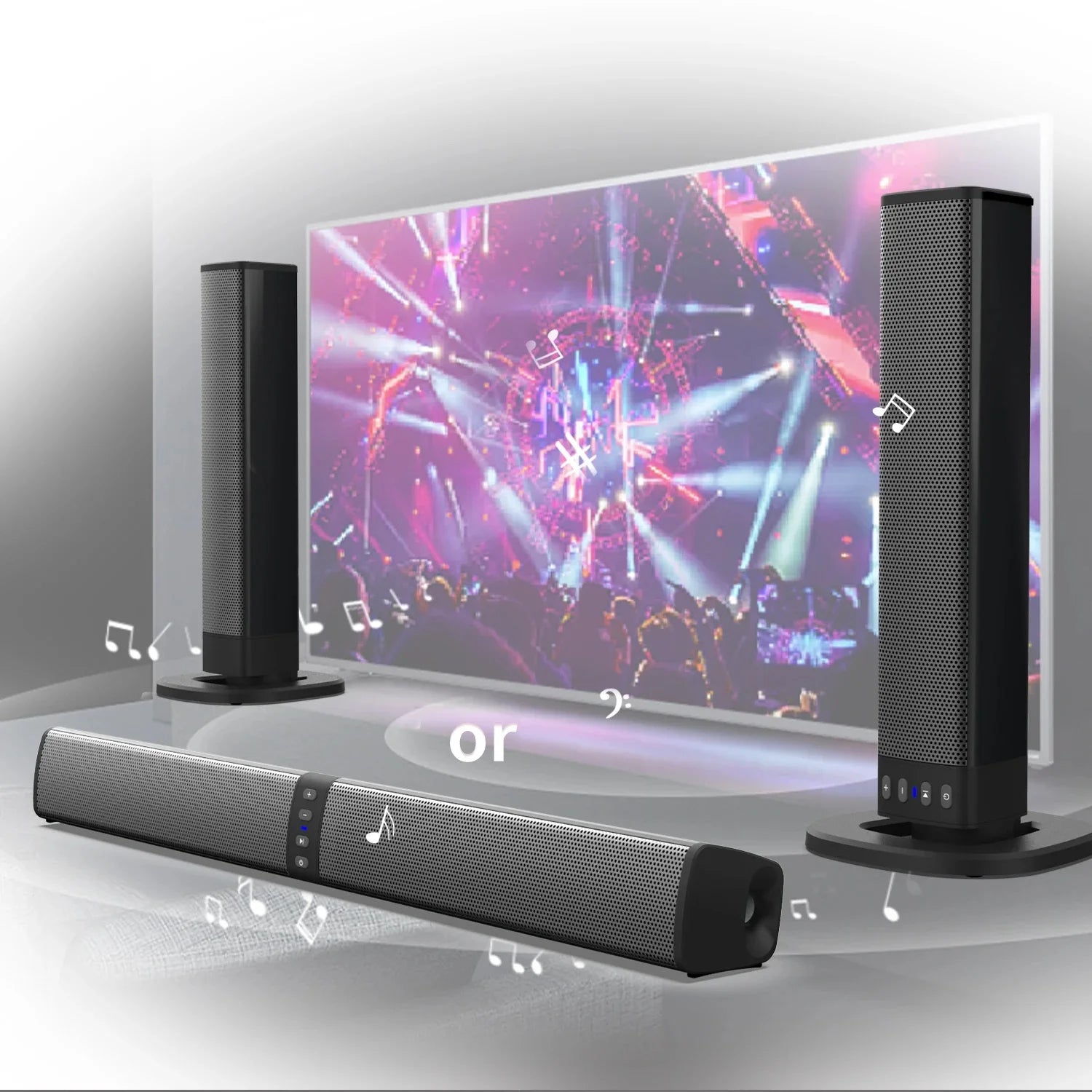 Enceinte Bluetooth sans fil portable super puissante Stéréo Surround barre de son caixa de som Boîte de son TV Maison Subwoofer Radio FM