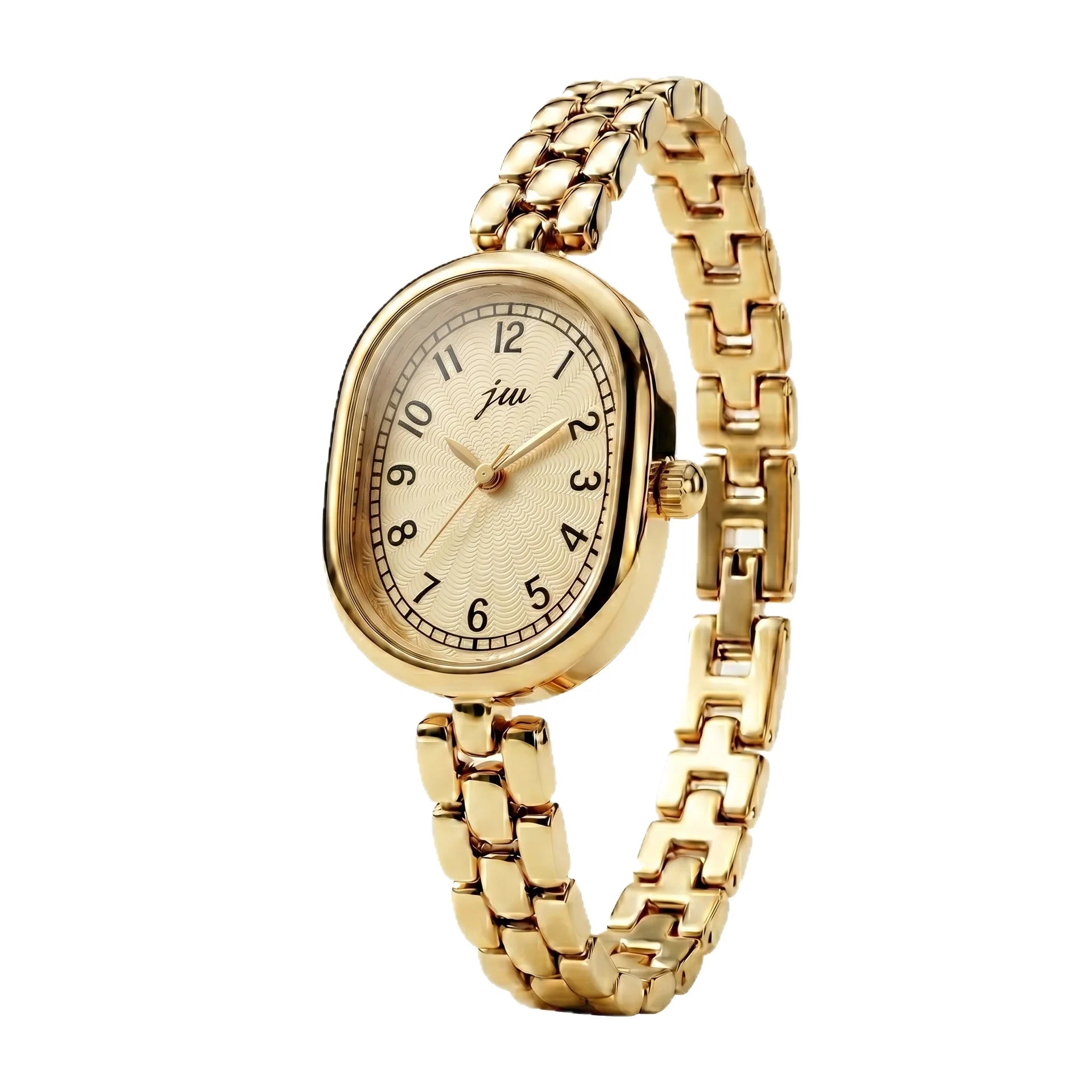 Watch Digital Dial Retro Oval Small Gold Watches Women Chain Strap Simple Female Fashion Light Luxury Quartz Clock Wristwatches