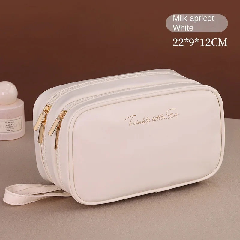 New Double Layer Cosmetic Bag Ladies Pencil Case Portable Large Capacity makeup bag Travel Essentials Cosmetics Organizer
