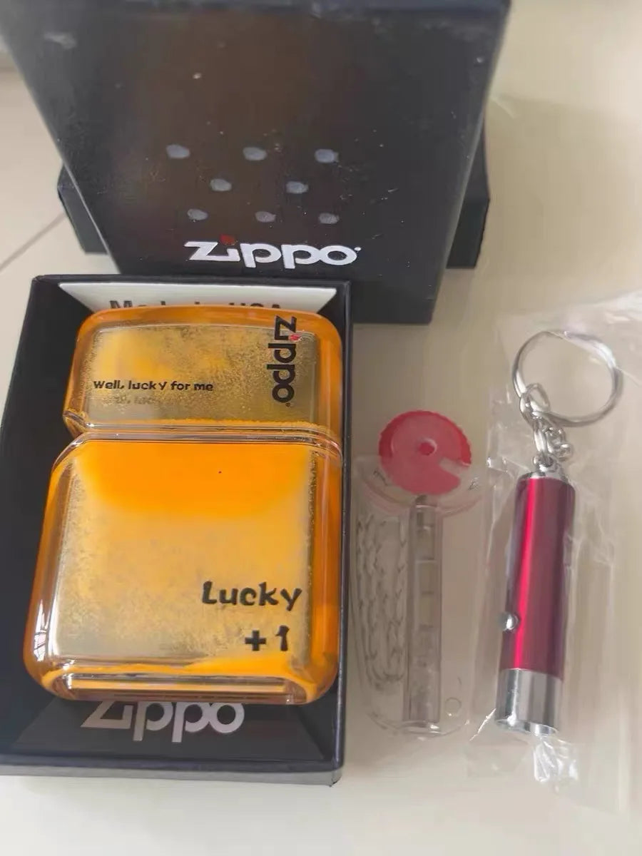 Zippo Creative Luminous Flowing Sand Oil Lighter combination, Shell Fuel Lighter unisex Windproof Collection in box