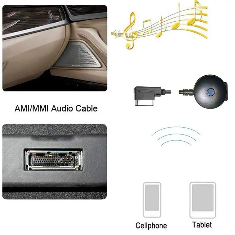 Adaptateur audio sans fil Bluetooth Auto Interface Émetteur A2DP Streaming musical Bluetooth Câble auxiliaire pour Mercedes MMI