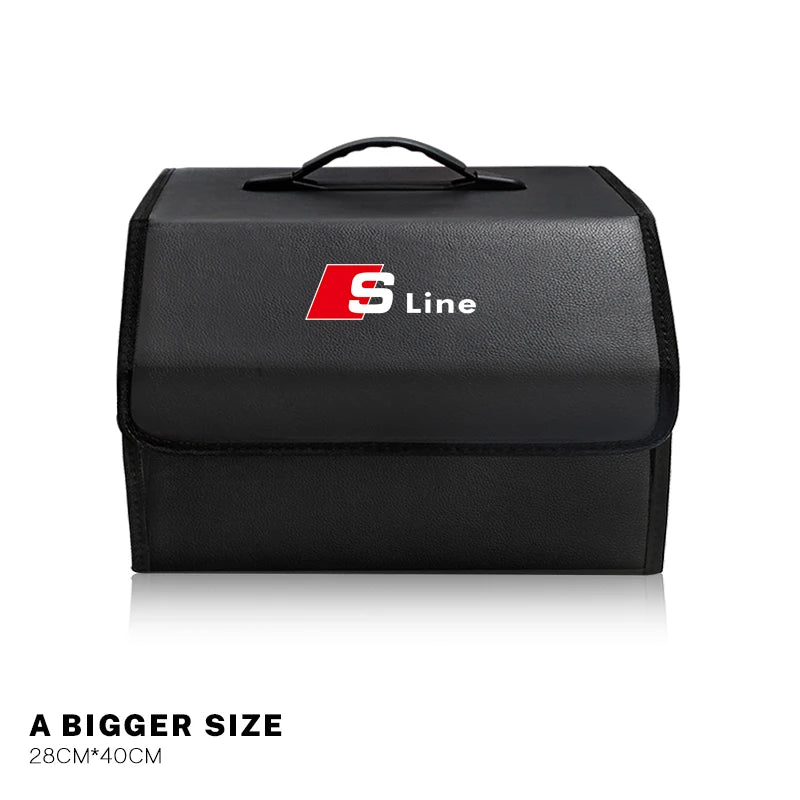 Large Capacity Leather Storage Box Car Trunk Organizer Case For Audi Sline A3 A4 A5 A6 A7 A1 A2 A8 Q1 Q2 Q3 Q4 Q5 Q6 Q7 Q8 TT B8
