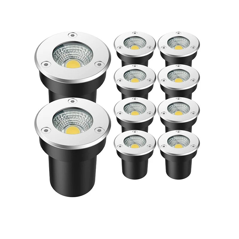 6PCS Outdoor Garden Lighting IP67 Waterproof LED Underground Light 5W10W15W Buried Light Garden Landscape Light 110V220V 12V