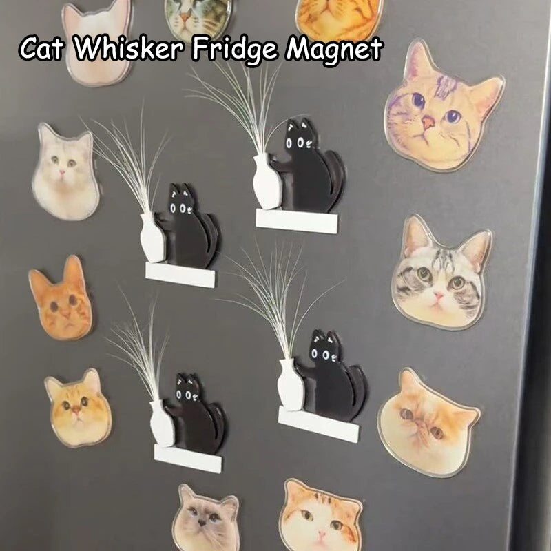 Cat Accessories Cat Whiskers Collector Cats Hair Storage Box Cute Cats Refrigerator Magnet Accessories for Cats