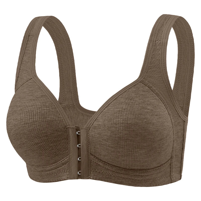 Fallsweet Soutien-Gorge sans Couture à Fermeture Avant pour Femme Bralette Push-Up sans Armature Uni Bonnets Fixes Confortable Sous-Vêtement