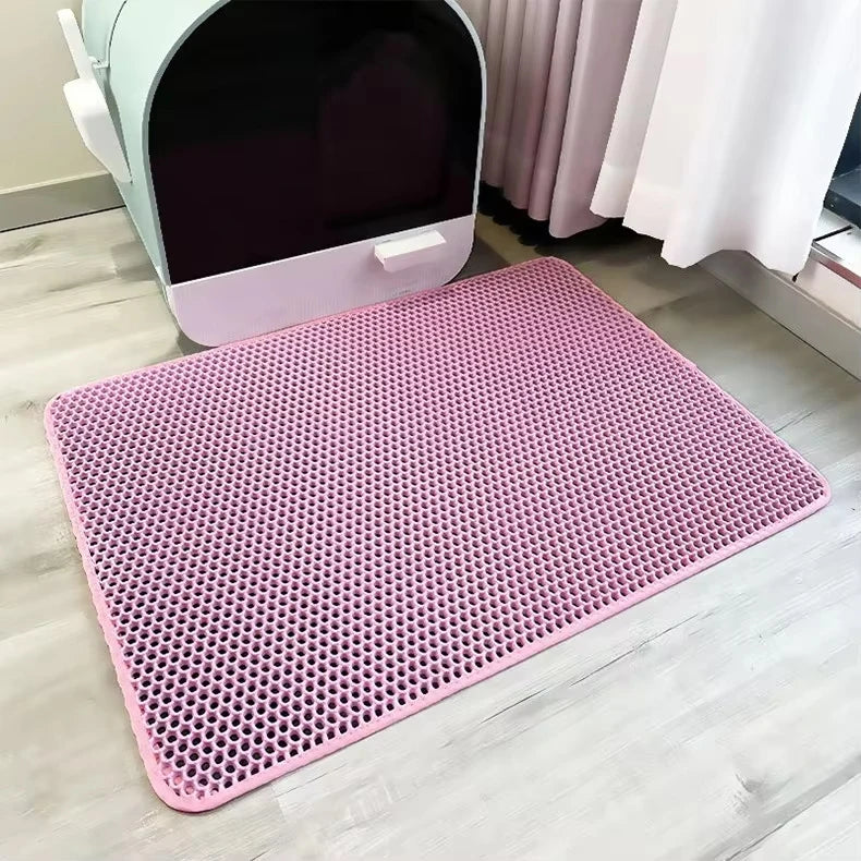 EVA Waterproof Pet Cat Litter Mat Double Layer Pet Litter Box Mat for Cat Non-slip Toilet Pad Washable Bed Mat Cat Accessories
