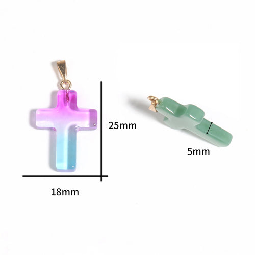 10pcs/lot 18x25mm Cross Lampwork Necklace Bracelet Czech Glass Charms Pendants for Jewelry Making Diy Bracelet Accessories