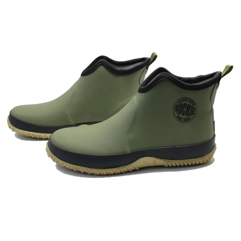 Men Rain Boots Outdoor Non Slip Fishing Boot Rubber Galoshes Men Ankle Rain Boots Waterproof Garden Work Shoes Botas Para Lluvia