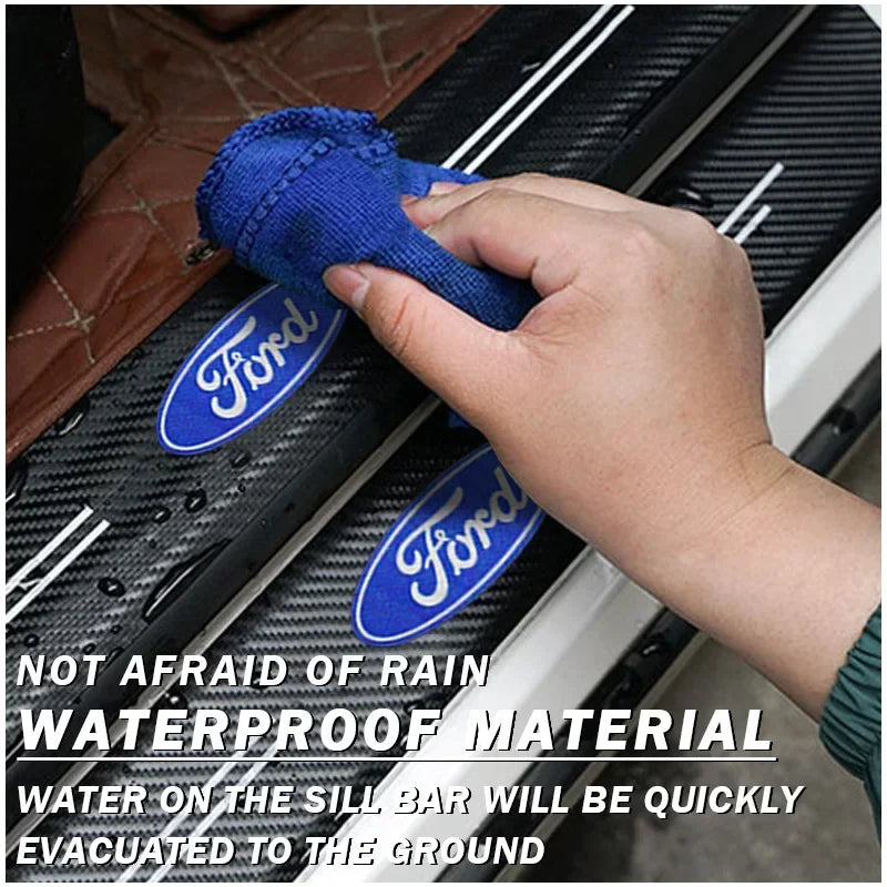 4/1Pc Carbon Fiber Car Door Edge Sill Protector Strip 3D Sticker For Ford Fiesta MK7 Mondeo MK4 ST Focus MK1 MK2 MK3 Focus 2 3 4