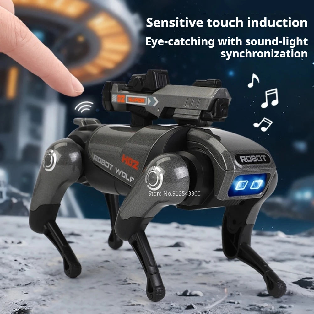 Alloy Mechanical Wolf Technology Machine Model Toy Intelligent Walking Sound Light Touch Sensing Robot Toys for Boys Presents