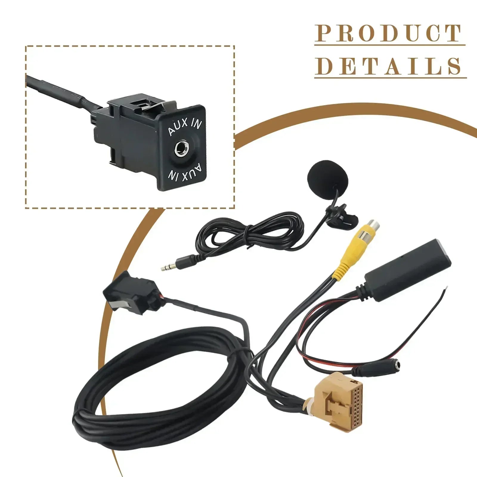 Câble AUX de voiture compatible Bluetooth 12V pour MMI 2G adaptateur microphone audio pour Q7 A6 A8 2006-2008 câble sans fil de musique