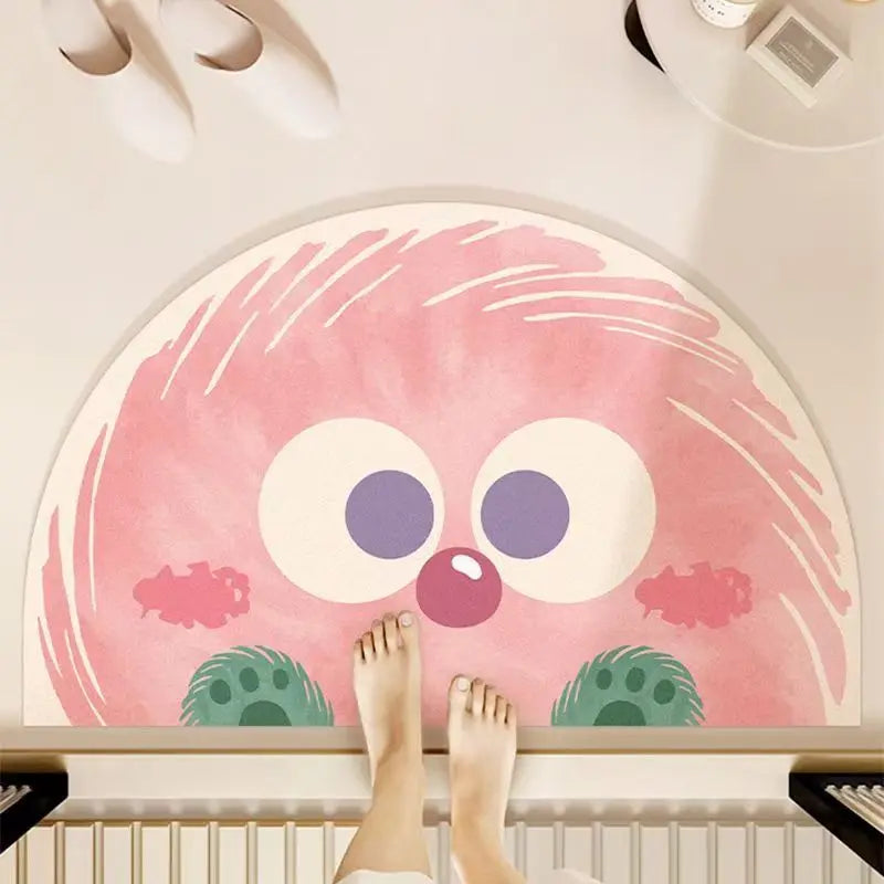 VIKAMA Cute and Fun Big Eyes Cloud Bathroom Carpet Absorbent Anti slip Quick drying Foot Mat Toilet Entrance Door Mat