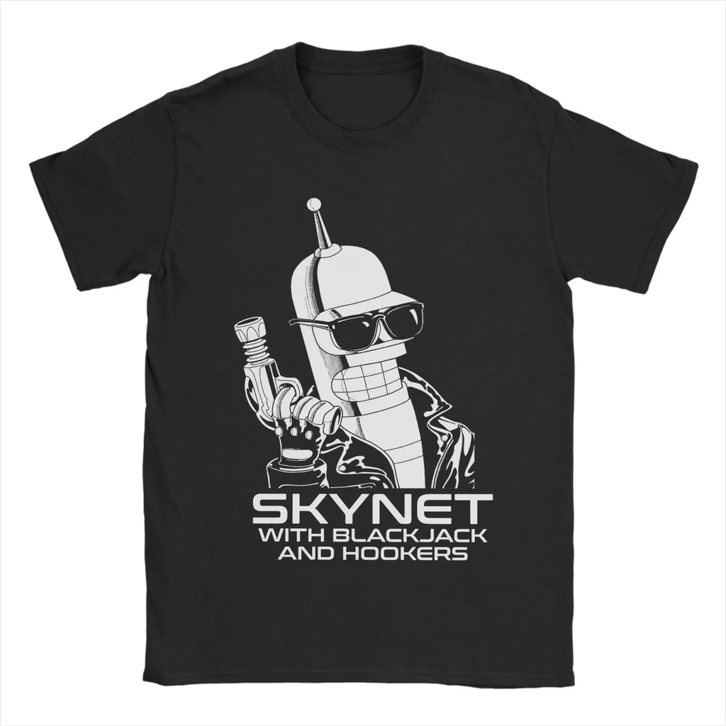 Hot Sale Futurama Bender Robot Peripherals Kill All Humans Funny Graphic Print T-shirt Men Women Cotton Oversized Summer New Tee