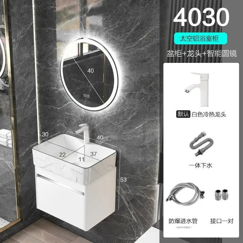 Compact Mini Bathroom Cabinet Minimalist Storage Ceramic Integrated Bathroom Vanity Cabinet Modern Archivadores Trendy Furniture
