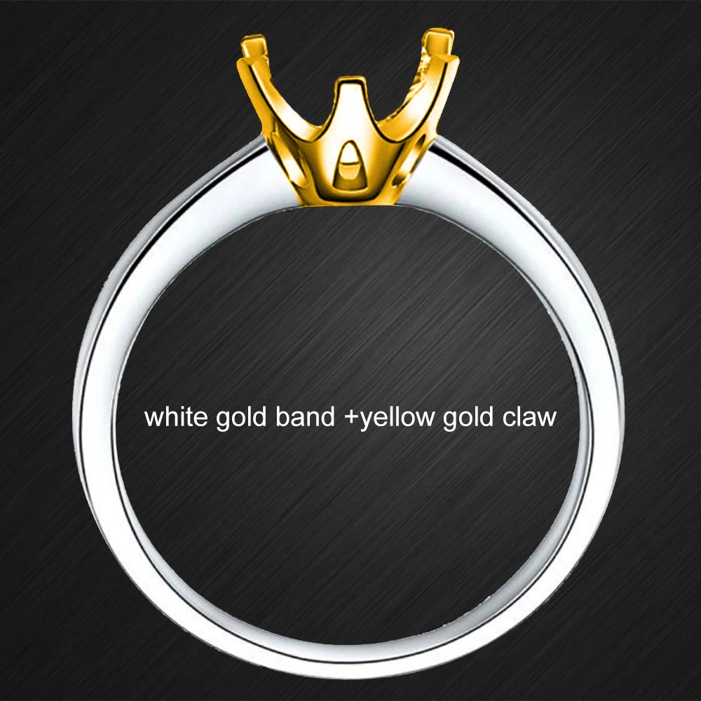 JOVOVASMILE Yellow Moissanite Ring 3 Carat 9x8mm Cushion 18k Yellow White Gold Fine Rings For Woman Romantic Gift